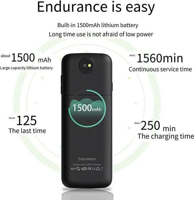 Alt view image 2 of 4 - Portable Two Way Voice Interpreter, Portable Languages Two Way Instant Voice Translator, Portable Foreign Language Translators Device,