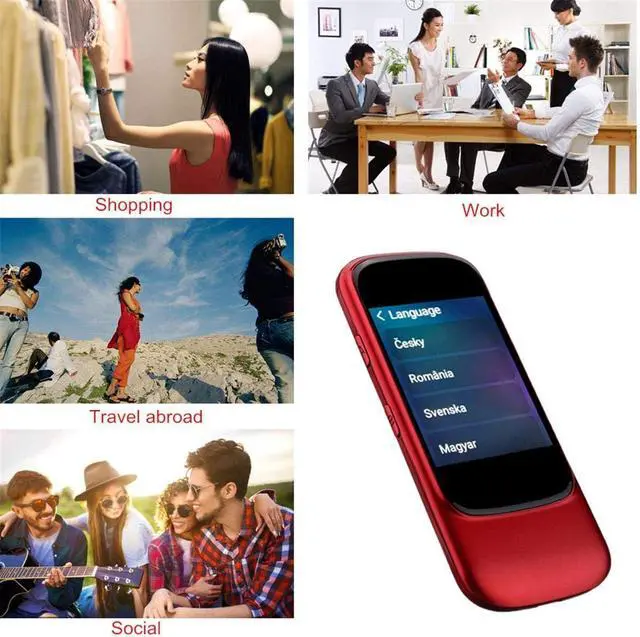 Alt view image 2 of 6 - N9 21 Languages Mini Intelligent Interpreter Instant Voice Translation Device for Android/iOS Two-Way Translation,White,Black