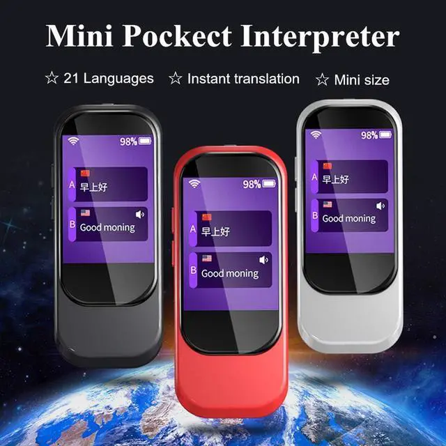 Alt view image 4 of 6 - N9 21 Languages Mini Intelligent Interpreter Instant Voice Translation Device for Android/iOS Two-Way Translation,White,Black