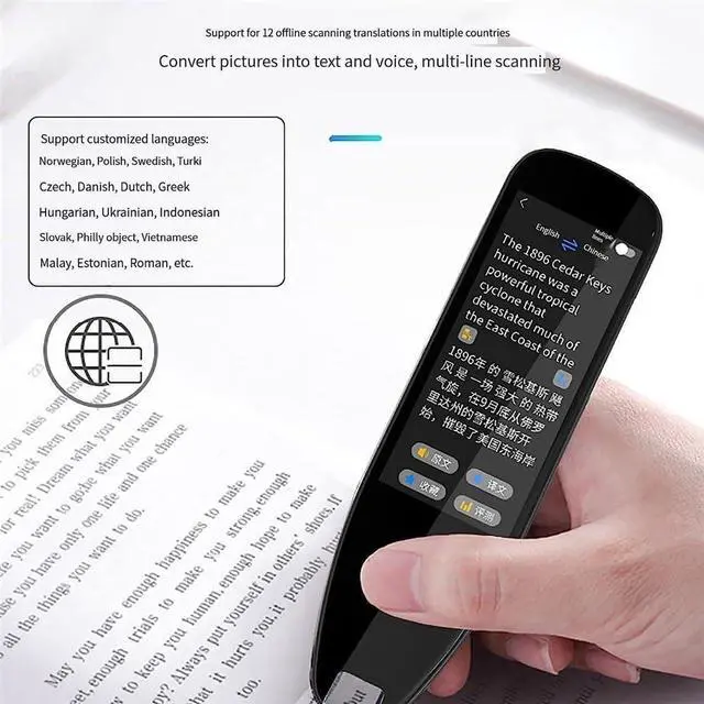 Alt view image 2 of 7 - Scan Reader Pen, Portable Two Way Voice Interpreter, Portable Languages Two Way Instant Voice Translator, Language Translator Portable Instant Translator Device,