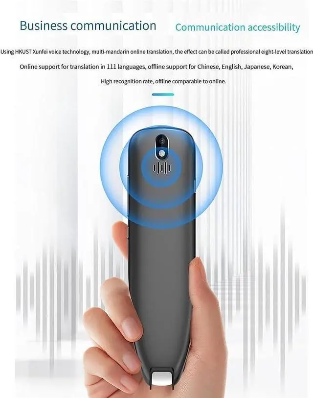 Alt view image 6 of 7 - Scan Reader Pen, Portable Two Way Voice Interpreter, Portable Languages Two Way Instant Voice Translator, Language Translator Portable Instant Translator Device,
