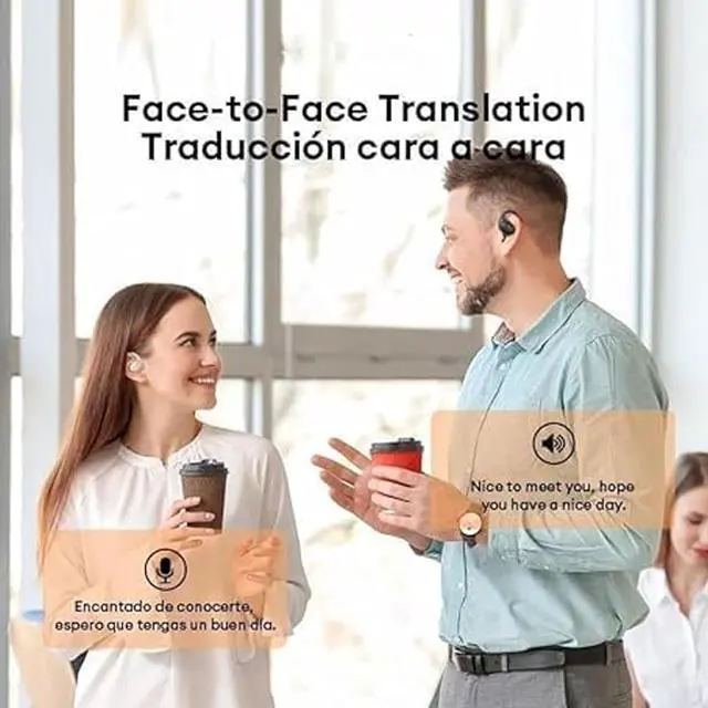 Alt view image 5 of 7 - Contemplator Earbuds, Contemplatei Translation Earbuds, Ai Wireless Bluetooth Translation Earbuds Real Time, Supports 144 Languages Translator Headphones for Travel Business Learning (2pcs-A)