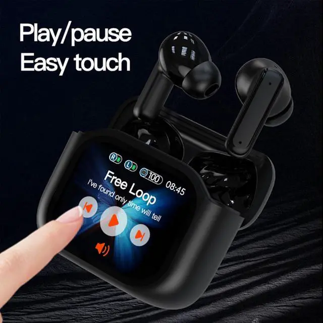 Alt view image 7 of 7 - AI Translating Earbuds, Real Time Language Translator High-Definition Touch Screen Wireless Bluetooth Translation Earbuds, Supports Multilingual for Travel Business Learning (Star Black)