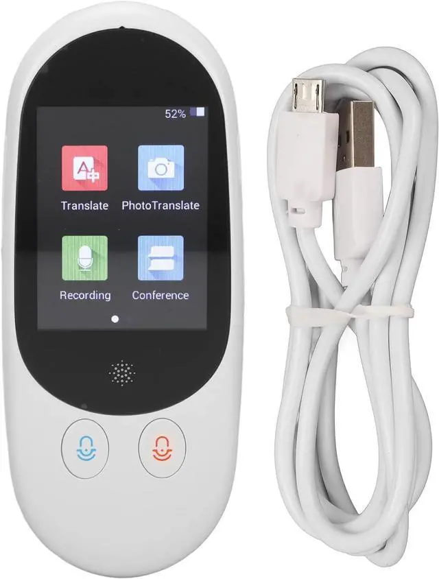 Alt view image 6 of 7 - Acouto Portable Ce Language Translator Device with 2.4in, Real Time Two Way Translation, Ligent Ey Translator for Travel, Business, Ning - Ce Translator Device (White)