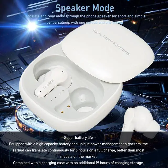 Alt view image 4 of 7 - Language Translator Earbuds, Accurate, Real Time Translator Earbuds, 74 Languages 70 Accents Translation Earbuds for Music and Calls