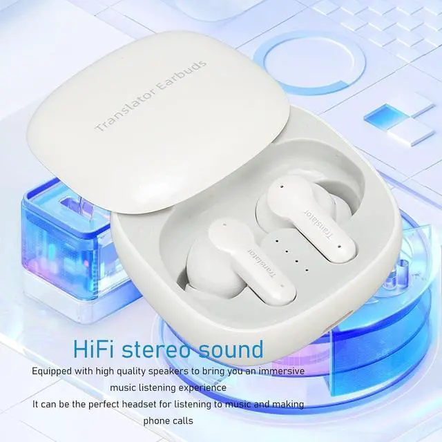 Alt view image 2 of 7 - Language Translator Earbuds, Accurate, Real Time Translator Earbuds, 74 Languages 70 Accents Translation Earbuds for Music and Calls