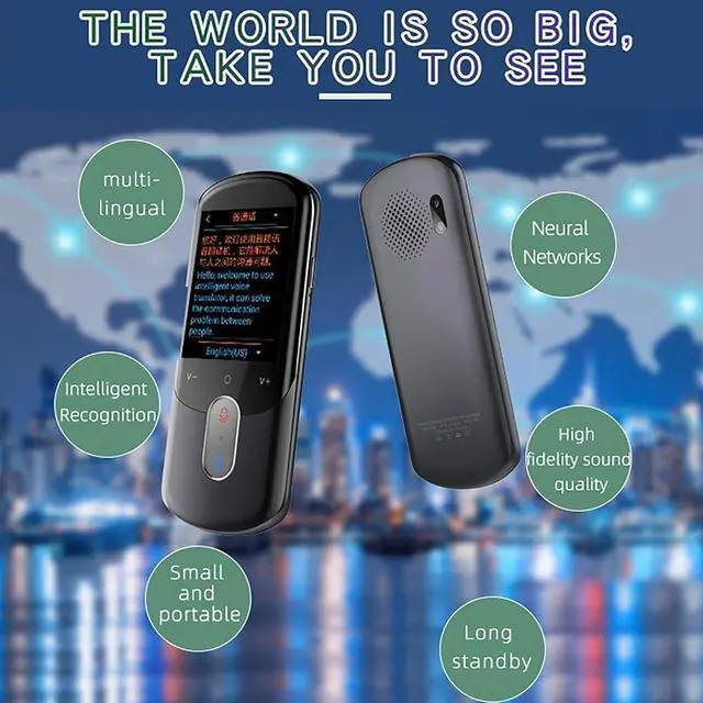 Alt view image 3 of 7 - Languages Interpreter in Real Time - Portable Two Way Language Interpreter, Languages Pocket Translator, Bidirection Simultaneous Translation, Smart Translations in Real Time Decoration