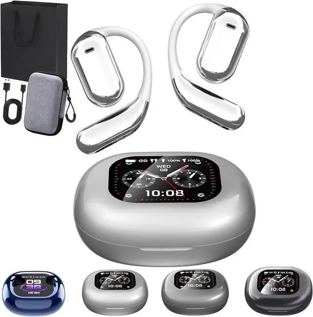 Main image of Vylaras Ai Translator Earbuds, 2025 New Vylaras Translation Earbuds, Vylaras Ai Translation Earbuds, Vylaras 100+ Language Translator Earbuds, Intelligent Touch Screen Ai Earbuds Translate (Silver)