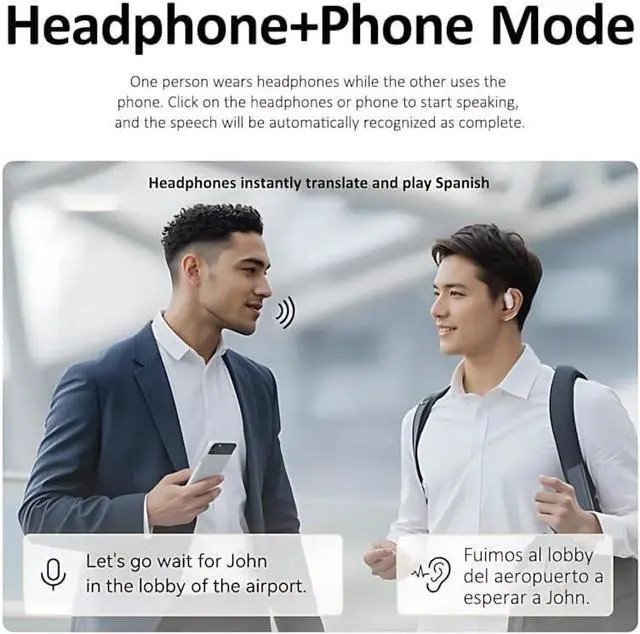 Alt view image 3 of 7 - Vylaras Ai Translator Earbuds, 2025 New Vylaras Translation Earbuds, Vylaras Ai Translation Earbuds, Vylaras 100+ Language Translator Earbuds, Intelligent Touch Screen Ai Earbuds Translate (Silver)