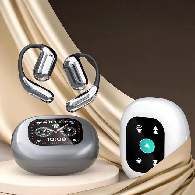 Alt view image 7 of 7 - Vylaras Ai Translator Earbuds, 2025 New Vylaras Translation Earbuds, Vylaras Ai Translation Earbuds, Vylaras 100+ Language Translator Earbuds, Intelligent Touch Screen Ai Earbuds Translate (Silver)