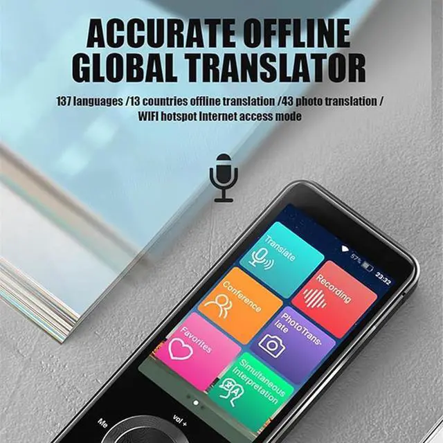 Alt view image 3 of 7 - Portable Translator, Two Way Instant Translator Device, 137 Online/16 Offline Languages, WiFi Hotspot Connection for Travel, Learning and Business