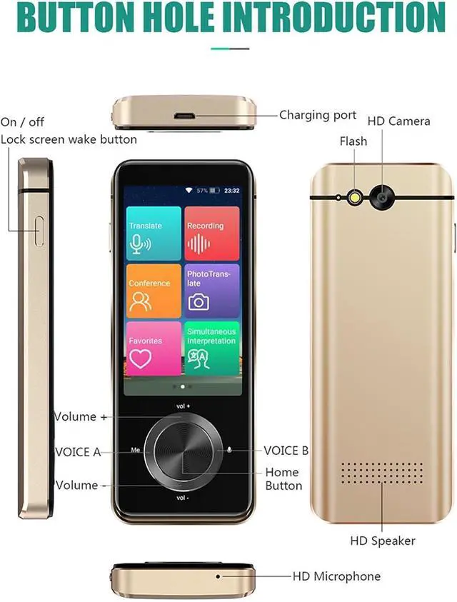 Alt view image 6 of 7 - Portable Translator, Two Way Instant Translator Device, 137 Online/16 Offline Languages, WiFi Hotspot Connection for Travel, Learning and Business