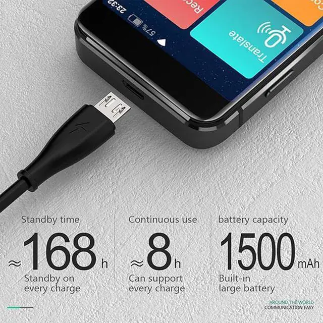 Alt view image 7 of 7 - Portable Translator, Two Way Instant Translator Device, 137 Online/16 Offline Languages, WiFi Hotspot Connection for Travel, Learning and Business