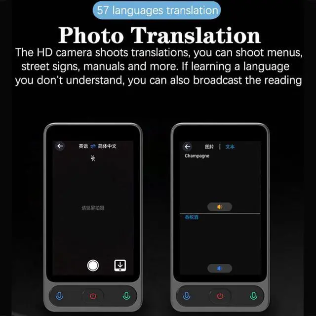 Alt view image 4 of 7 - Intelligent Translator, 138 Online/19 Offline/ai/Voice Translating Machine with Touchscreen, HD Recording, 1500mah Large Capacity for Travel Learning Business