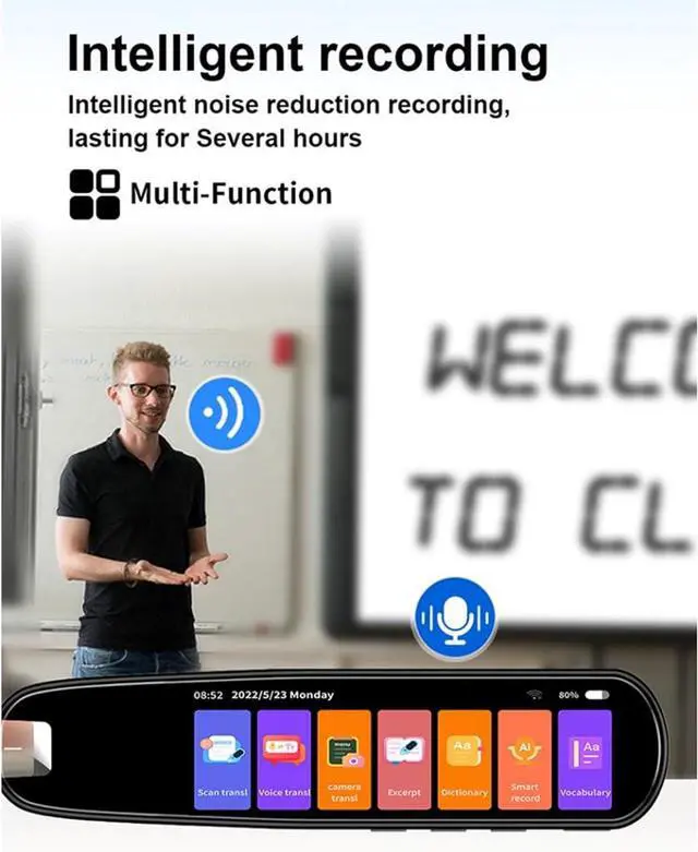 Alt view image 4 of 7 - Language Translation Device 134 Languages Online Voice Translation 60 Photo Translations for Learning Travel (Black)