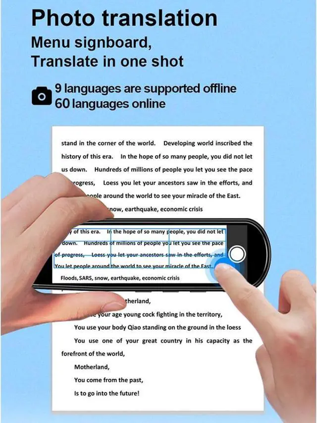 Alt view image 5 of 7 - Language Translation Device 134 Languages Online Voice Translation 60 Photo Translations for Learning Travel (Black)