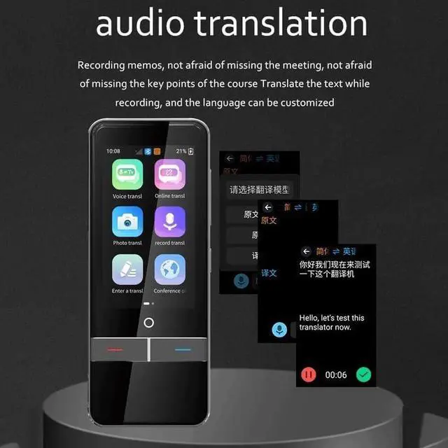 Alt view image 2 of 4 - Multi-Language Portable Support Text Voice Photo Offline Recording Translation
