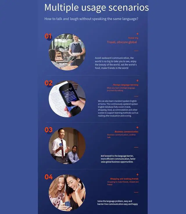 Alt view image 2 of 7 - Portable Language Translator Device - Multilingual Language Translation Device, Instant Voice Translator Device Two Way, Real Time Voice Translator Device, Mobile Scanner Translator Efficency nee