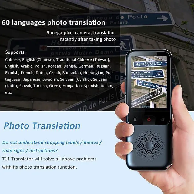 Alt view image 6 of 7 - Portable Language Translator Device - Real Time Voice Translator Device, Multilingual Language Translation Device, Instant Voice Translator Device Two Way, Mobile Scanner Translator happy gift To