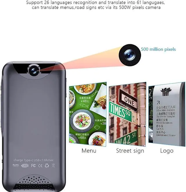 Alt view image 5 of 7 - Portable Language Translator Device - Instant Voice Translator Device Two Way, Multilingual Language Translation Device, Real Time Voice Translator Device, Mobile Scanner Translator Efficency Luc