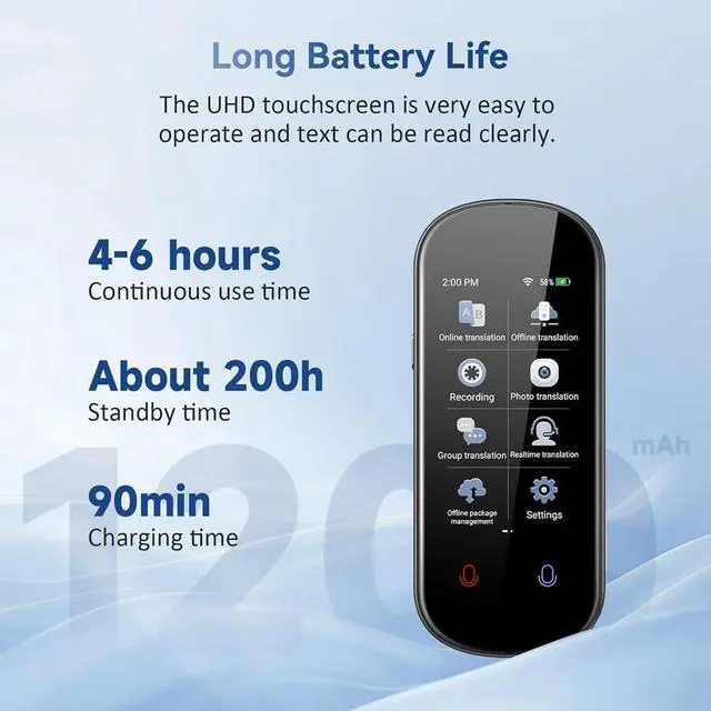 Alt view image 7 of 7 - Language Translator, 138+ Languages Translation in Real Time Voice Translator Device for Learning Travel Business