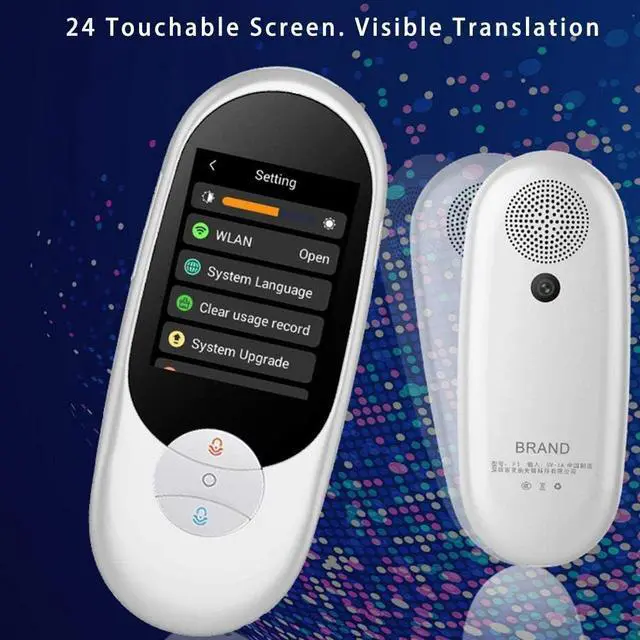 Alt view image 7 of 7 - New Smart Voice Translator Device with Photo Translation, 4 Languages Offline Translation, 106 Languages Instant Two Way Online Translation with 2.4 Inch Touch Screen, Including Dialects,B needed