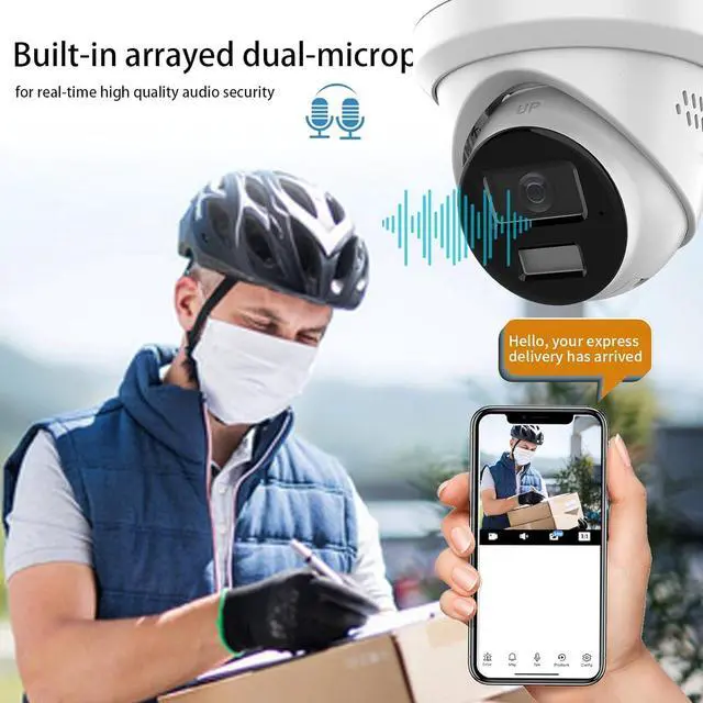 Alt view image 3 of 7 - Homkiie IP PoE Camera 8MP, DS-2CD2383G2-LI2U/SL 2.8mm Security Dome Camera for Outdoor Indoor,AcuSense,H.265+, IP67 Weatherproof, Built-in Dual-Mic (International Version)