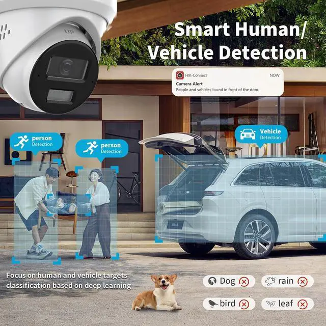 Alt view image 2 of 7 - Homkiie IP PoE Camera 8MP, DS-2CD2383G2-LI2U/SL 2.8mm Security Dome Camera for Outdoor Indoor,AcuSense,H.265+, IP67 Weatherproof, Built-in Dual-Mic (International Version)