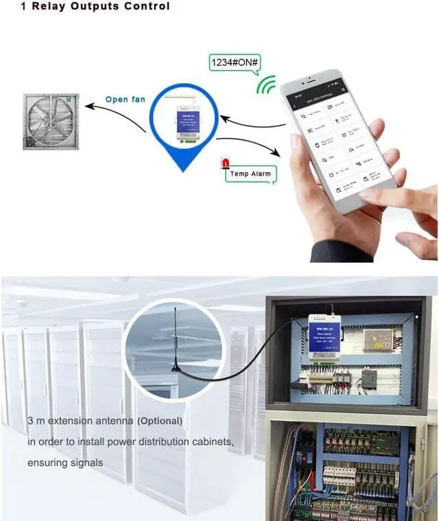 Alt view image 2 of 6 - Suapouen 4G GSM WH-300-AU Gate Door Opener Relay Switch Remote Controller Supports Remote Wireless Alarm with APP Control