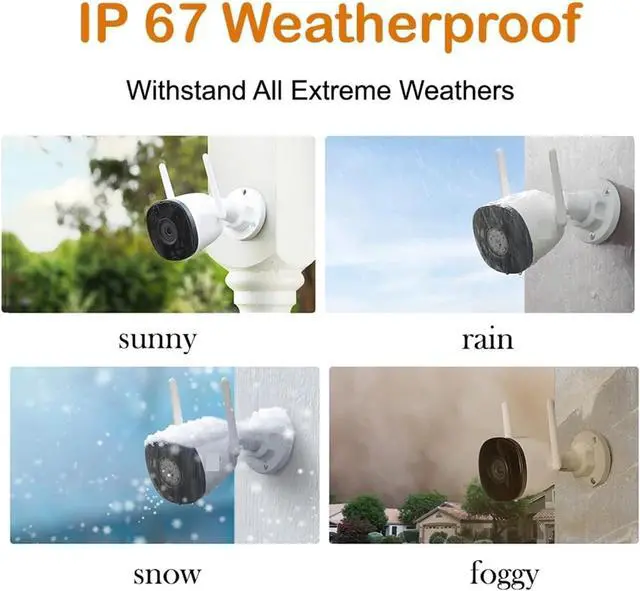 Alt view image 5 of 6 - 2C 4MP WiFi Camera Weatherproof IP67 AI Human Detection Outdoor Surveillance IP Camera Wholesale(3.6mm,US Plug_2PCS Bullet 2C 4MP)