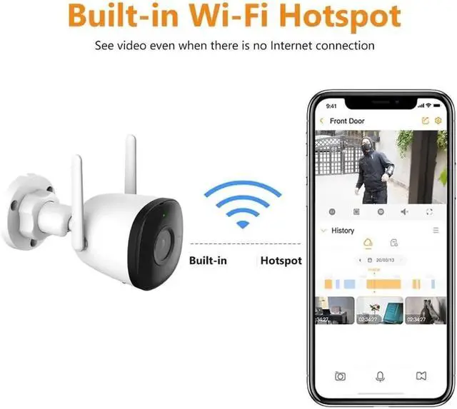 Alt view image 6 of 6 - 2C 4MP WiFi Camera Weatherproof IP67 AI Human Detection Outdoor Surveillance IP Camera Wholesale(3.6mm,US Plug_2PCS Bullet 2C 4MP)