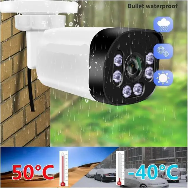 Alt view image 3 of 6 - 4K Poe Camera with Audio 48V POE/DC 12V 4MP/5MP/8MP Super HD Night Vision Bullet Video Surveillance for Nvr(6mm,4MP DC 12V)