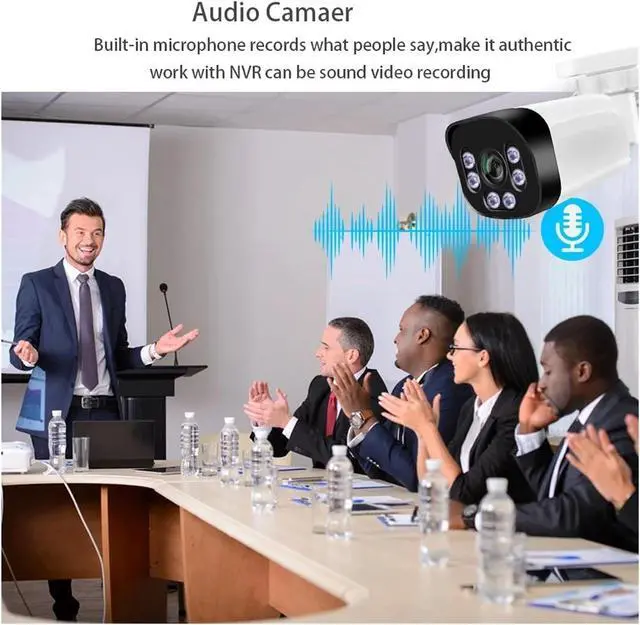 Alt view image 4 of 6 - 4K Poe Camera with Audio 48V POE/DC 12V 4MP/5MP/8MP Super HD Night Vision Bullet Video Surveillance for Nvr(6mm,4MP DC 12V)