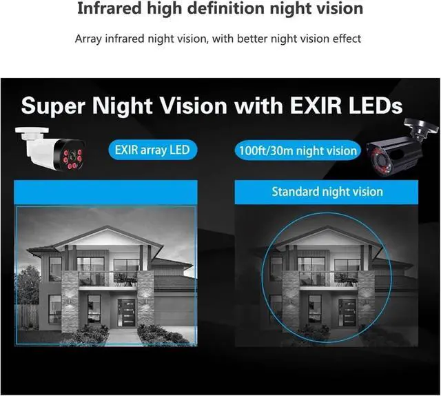 Alt view image 5 of 6 - 4K Poe Camera with Audio 48V POE/DC 12V 4MP/5MP/8MP Super HD Night Vision Bullet Video Surveillance for Nvr(6mm,4MP DC 12V)