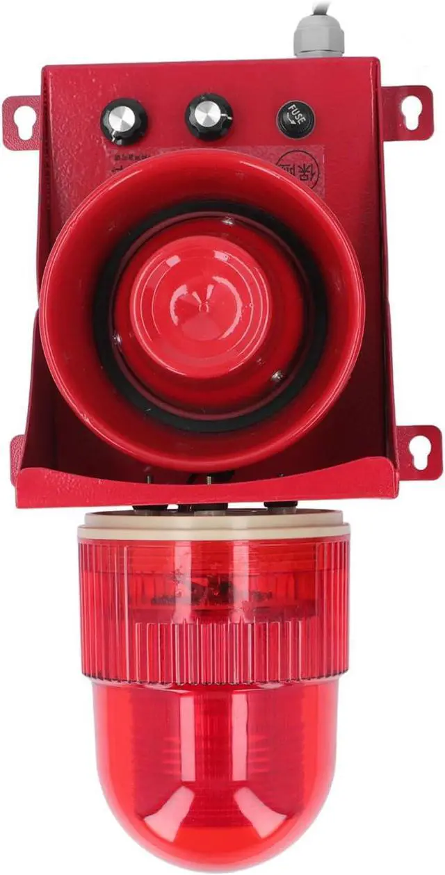 Alt view image 6 of 7 - Industrial Siren Alarm 40W 130dB High Decibel Strong Brightness IP65 Waterproof LED Strobe Horn Alarm, Dc12v