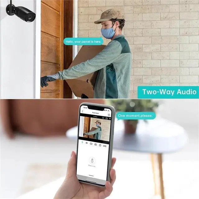 Alt view image 5 of 7 - 5MP HD Outdoor IP Camera 4MP 1080P WiFi Home Security Surveillance Waterproof Wi-Fi Bullet IP Video Camara(US Plug,5MP NO SD Card)