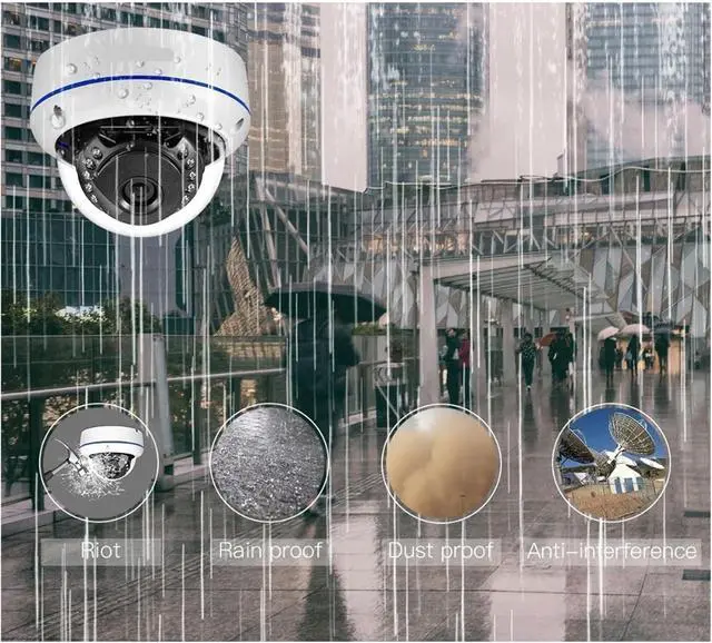 Alt view image 2 of 6 - 8MP 5MP 4MP H.265 IP Camera Security Surveillance IR Night Video Vandal-Proof Outdoor CCTV Dome Camera DC 12V/48V PoE(8mm,48V POE 8MP)