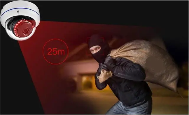 Alt view image 3 of 6 - 8MP 5MP 4MP H.265 IP Camera Security Surveillance IR Night Video Vandal-Proof Outdoor CCTV Dome Camera DC 12V/48V PoE(8mm,48V POE 8MP)