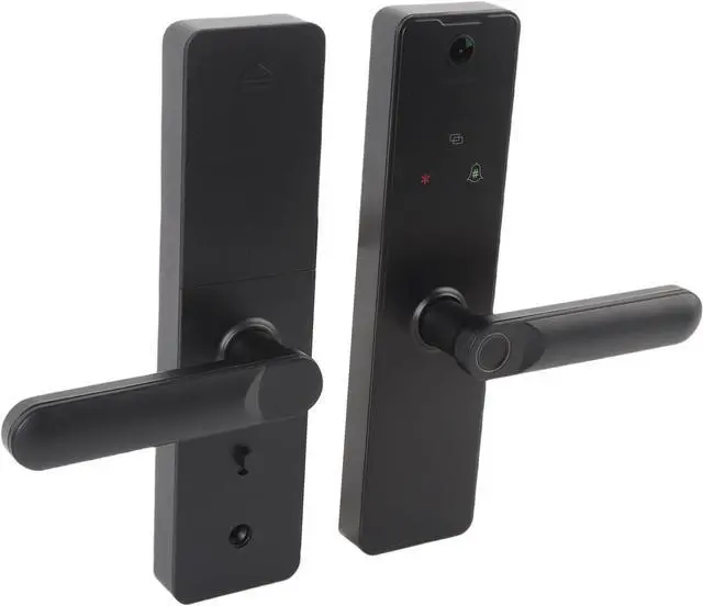 Alt view image 3 of 7 - Focket Smart Door Lock, Electronic Door Handle with HD Camera for Apartment Carbon Steel 6 Unlocking Modes Timely Alerts Versatile Compatibility