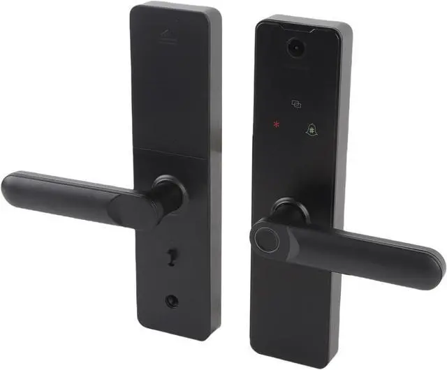 Alt view image 2 of 7 - Focket Smart Door Lock, Electronic Door Handle with HD Camera for Apartment Carbon Steel 6 Unlocking Modes Timely Alerts Versatile Compatibility