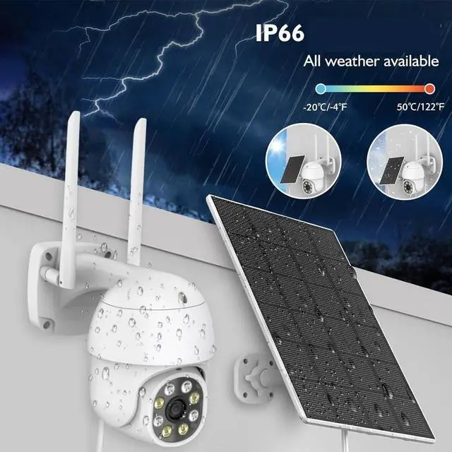 Alt view image 3 of 6 - The 3-megapixel Image can be Powered by WiFi Outdoor Solar Cells, Featuring Motion Detection, Automatic Motion Tracking, and on-site TV Cameras(Solar Cam 128G)