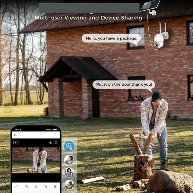 Alt view image 4 of 6 - The 3-megapixel Image can be Powered by WiFi Outdoor Solar Cells, Featuring Motion Detection, Automatic Motion Tracking, and on-site TV Cameras(Solar Cam 128G)