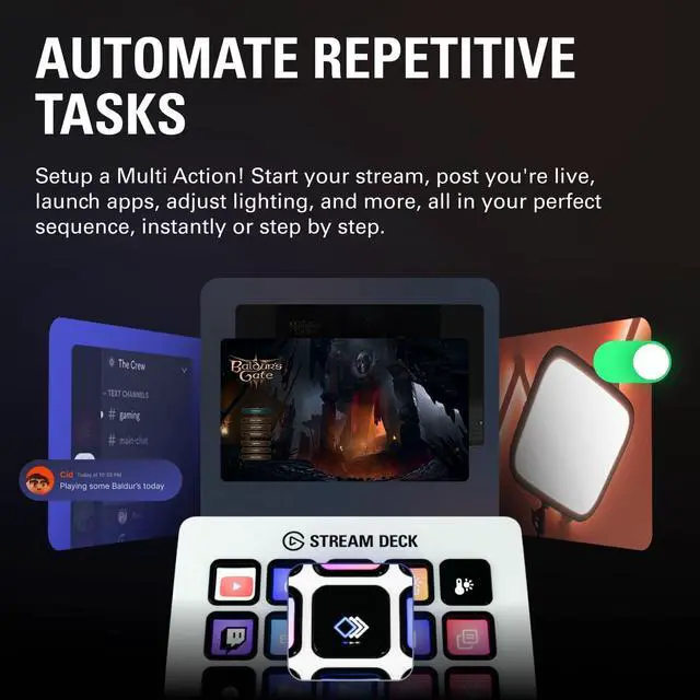 Alt view image 5 of 7 - Elgato Stream Deck MK.2 White  Studio Controller, 15 Macro Keys, Trigger Actions in apps and Software Like OBS, Twitch, YouTube and More, Works with Mac and PC, 15 Keys (MK.2) White
