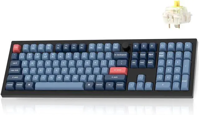 Main image of Keychron V6 Max Full Size Custom Knob Mechanical Keyboard, QMK/VIA Programmable Wireless Bluetooth 5.1/2.4 GHz/Wired RGB with Hot-swappable Gateron Jupiter Banana Switch for Mac Windows Linux