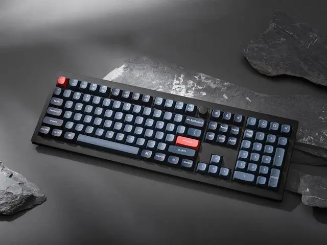 Alt view image 2 of 7 - Keychron V6 Max Wireless Custom Knob Mechanical Keyboard, QMK/VIA Programmable Full Size Bluetooth 5.1/2.4 GHz/Wired RGB with Hot-swappable Gateron Jupiter Brown Switch Compatible with Mac Windows