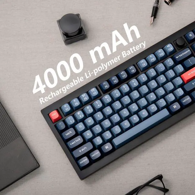 Alt view image 5 of 7 - Keychron V6 Max Wireless Custom Knob Mechanical Keyboard, QMK/VIA Programmable Full Size Bluetooth 5.1/2.4 GHz/Wired RGB with Hot-swappable Gateron Jupiter Brown Switch Compatible with Mac Windows