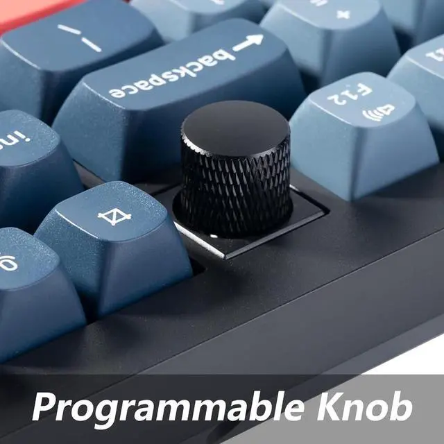 Alt view image 6 of 7 - Keychron V6 Max Wireless Custom Knob Mechanical Keyboard, QMK/VIA Programmable Full Size Bluetooth 5.1/2.4 GHz/Wired RGB with Hot-swappable Gateron Jupiter Brown Switch Compatible with Mac Windows