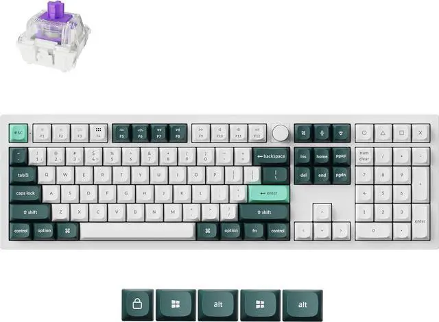 Main image of Keychron Q6 HE Custom Knob Full Metal Mechanical Gaming Keyboard, Full Size Hot-Swappable with Hall Effect Gateron Double-Rail Magnetic Nebula Switch, 2.4 GHz/Bluetooth/Wired - Shell White
