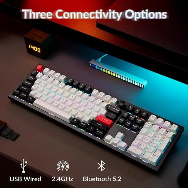 Alt view image 7 of 7 - Keychron Q6 HE Wireless Custom Mechanical 100% Full Keyboard, 2.4 GHz/Bluetooth/Wired QMK Rapid Trigger Hot-Swappable Programmable Gateron Double-Rail Magnetic Switches for Mac Windows, Carbon Black