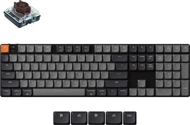Main image of Keychron K5 QMK Ultra-Slim Wireless Bluetooth/Wired Mechanical Keyboard, White LED Backlight, Keychron Low-Profle 2.0 Mechanical Brown Switch for Mac/Windows/Linux(Version 2)